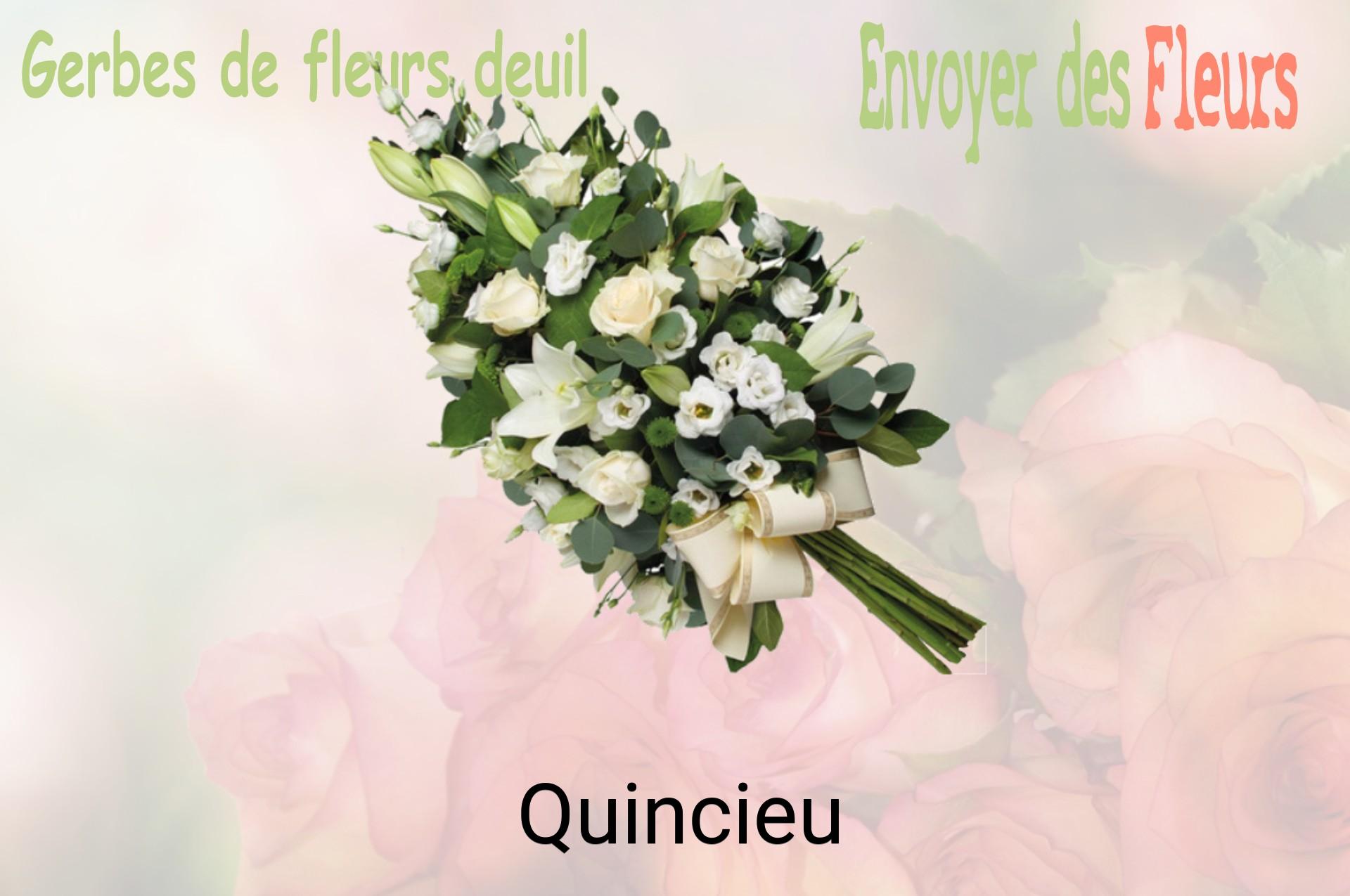 Gerbe de fleurs de deuil livrée à Quincieu